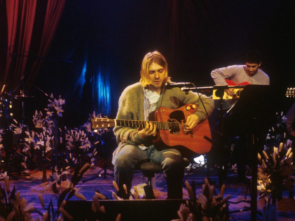 Kurt Cobain's blue hair in the "Lithium" music video - wide 1