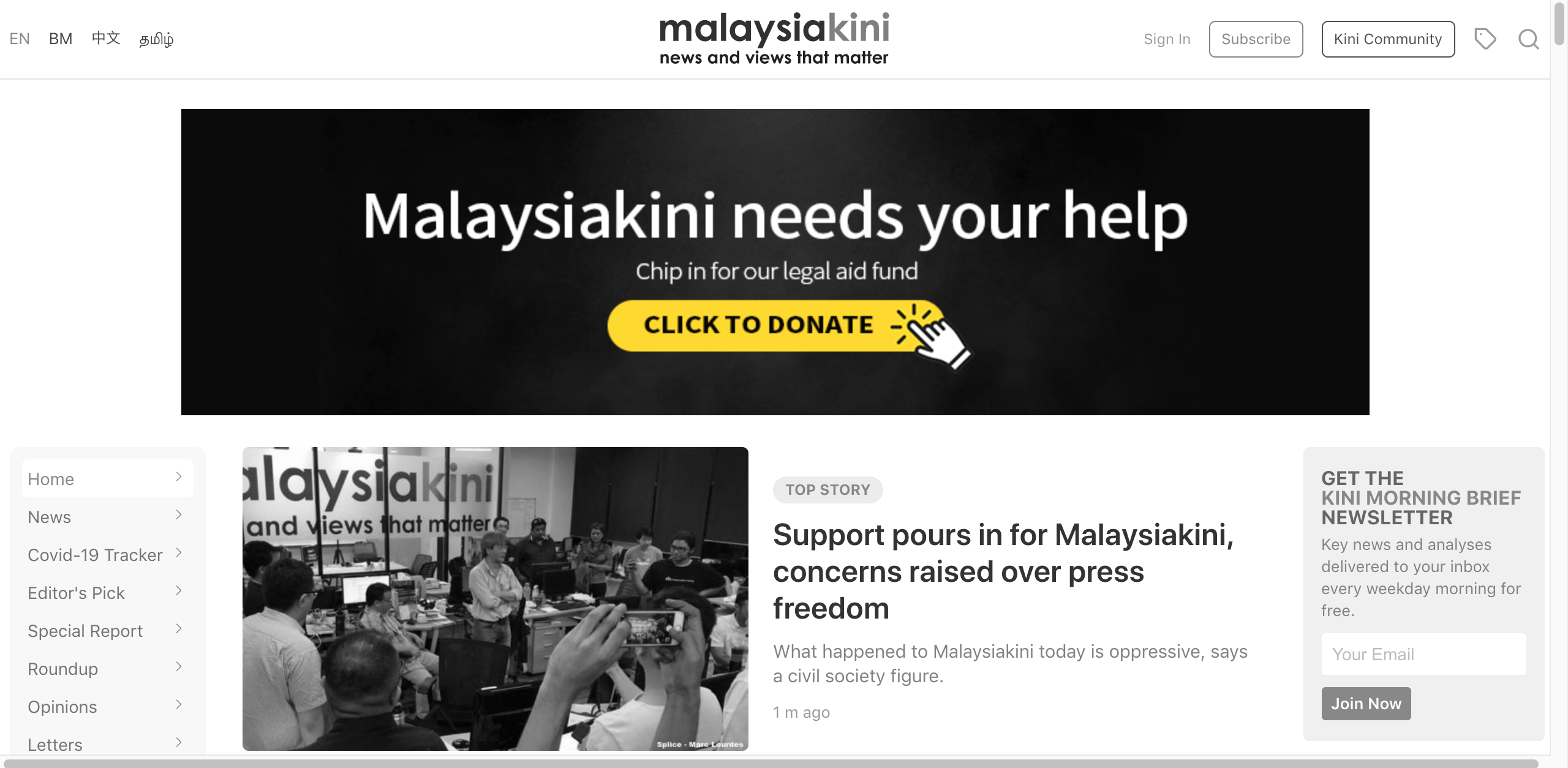 Malaysiakini Urges Public to Donate After Being Fined RM500,000 For